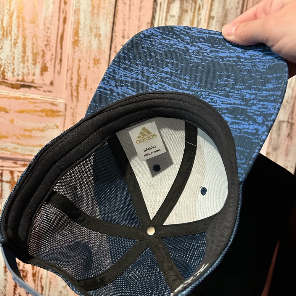 adidas Blue Patterned Cap with Brown Patch - image 8